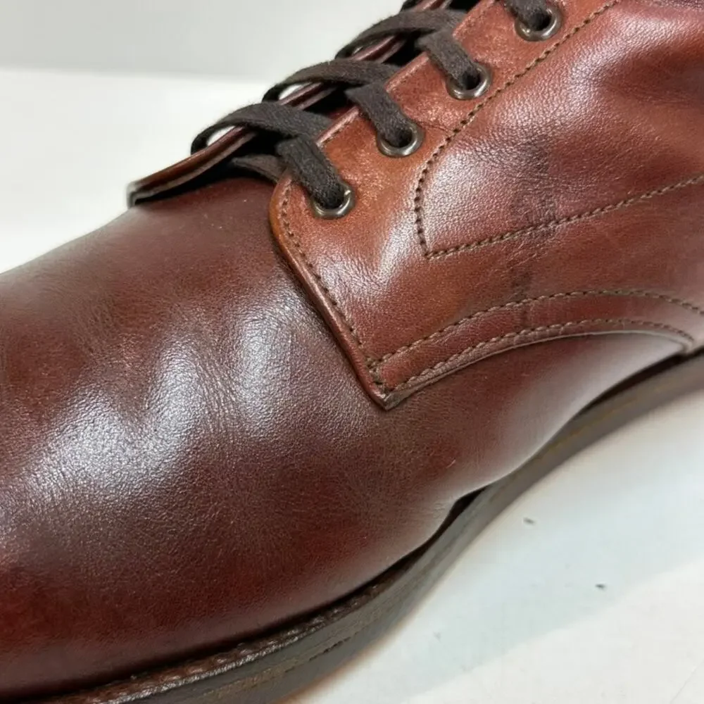 FULLY RESOLED Alden 306 Brown Calfskin Plain Toe Boot Made in USA 12 Narrow AA/B